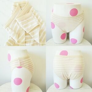 Victoria's Secret Vintage Cotton Lingerie Stripe Bikini Panty NWT Logo Waistband